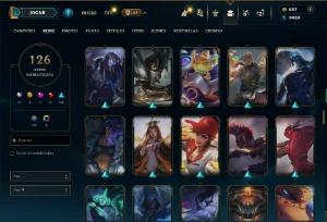 Prata 3 com TODOS os champs e 126 Skins (ADC / JG/MID / TOP) - League of Legends LOL