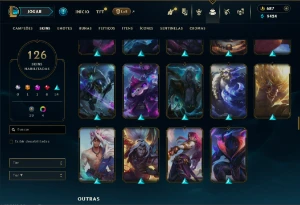 Prata 3 com TODOS os champs e 126 Skins (ADC / JG/MID / TOP) - League of Legends LOL