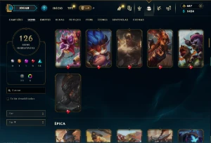 Prata 3 com TODOS os champs e 126 Skins (ADC / JG/MID / TOP) - League of Legends LOL