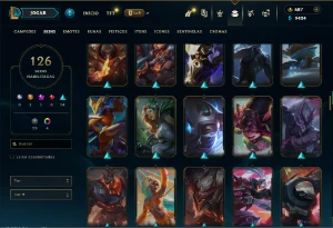 Prata 3 com TODOS os champs e 126 Skins (ADC / JG/MID / TOP) - League of Legends LOL