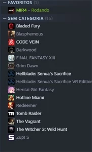 Conta lvl24+Code Vein+Blasphemous+The Witcher 3+12 jogos - Steam