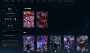 Conta League of Legends Full Acesso - 101 Champs e 96 Skins LOL