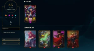 Conta Full Acesso De 2019 - Lv 223- 63 Skins - League of Legends LOL