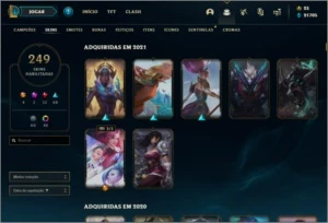 CONTA LOL D1 TODOS OS CHAMPS 249 SKINS - League of Legends
