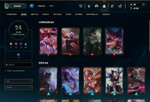 Esmeralda 3 com 27 Champs e 24 Skins - League of Legends LOL