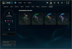 Conta platina 1 / platina 4 com 15 skins e 43 champs - League of Legends LOL