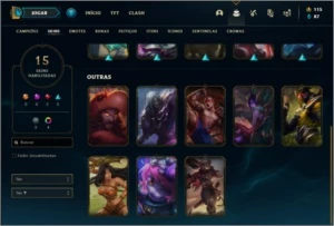 Conta platina 1 / platina 4 com 15 skins e 43 champs - League of Legends LOL