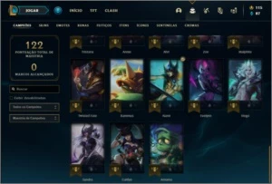 Conta platina 1 / platina 4 com 15 skins e 43 champs - League of Legends LOL