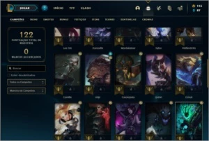 Conta platina 1 / platina 4 com 15 skins e 43 champs - League of Legends LOL
