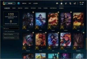 Conta platina 1 / platina 4 com 15 skins e 43 champs - League of Legends LOL