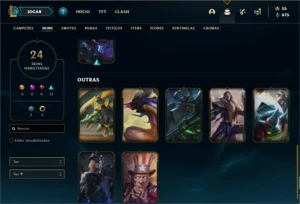 Conta ouro 3 com 60 Champs e 24 Skins - League of Legends LOL