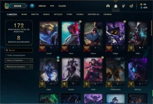 Conta ouro 3 com 60 Champs e 24 Skins - League of Legends LOL