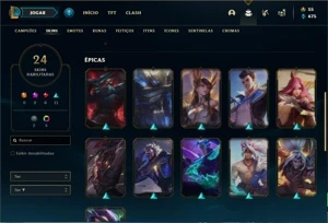 Conta ouro 3 com 60 Champs e 24 Skins - League of Legends LOL