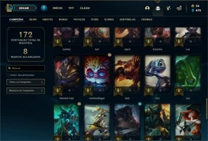 Conta ouro 3 com 60 Champs e 24 Skins - League of Legends LOL