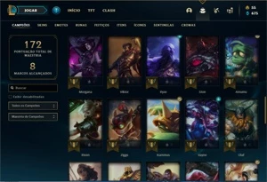 Conta ouro 3 com 60 Champs e 24 Skins - League of Legends LOL