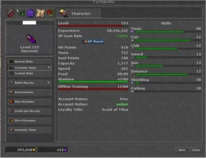 MS Sorcerer 153 ML 80 em Lutabra - Tibia
