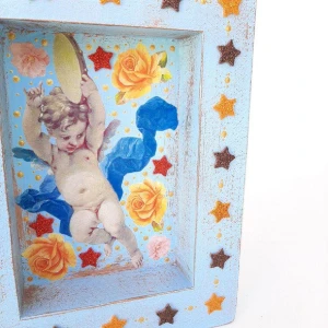 Relicário Anjo com Pandeiro - Artesanato e Personalizados