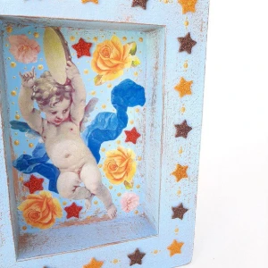 Relicário Anjo com Pandeiro - Artesanato e Personalizados