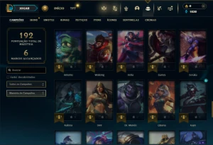 Prata 1 com 80 Champs e 17 Skins + 5 Fragmentos - League of Legends LOL