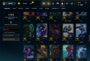 Prata 1 com 80 Champs e 17 Skins + 5 Fragmentos - League of Legends LOL