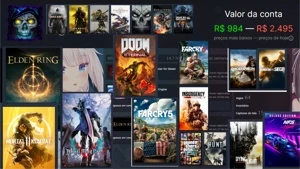 Conta Steam 64 jogos ( ELDEN RING, DOOM ETERNAL DELUXE...)