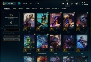 Conta ouro 3 com 23 Champs e 13 Fragmentos de skins - League of Legends LOL