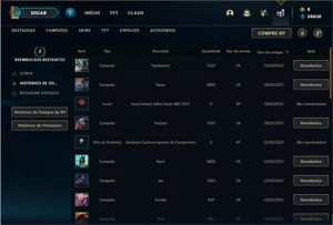 Conta ouro 3 com 23 Champs e 13 Fragmentos de skins - League of Legends LOL