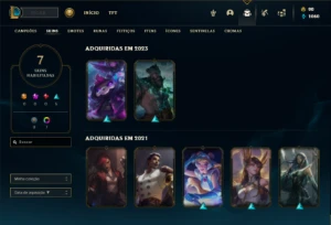 Conta Unranked com 32 Champs e 7 Skins + 7 Cromas - League of Legends LOL