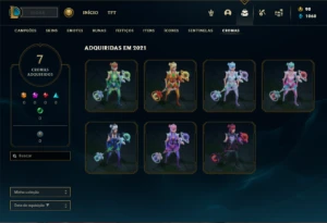 Conta Unranked com 32 Champs e 7 Skins + 7 Cromas - League of Legends LOL