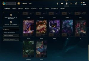 Conta Unranked com 32 Champs e 7 Skins + 7 Cromas - League of Legends LOL