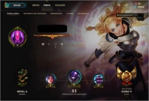 CONTA LEAGUE OF LEGENDS TEMPORADA 2 - ELO ATUAL: GOLD LOL