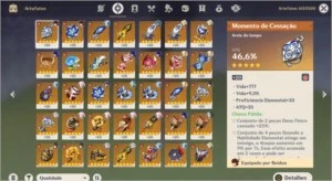 conta ar 56 com várias armas e personagens 5* - Genshin Impact