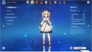 Conta Genshin impact Diluc, barbara C4, beidou [Rank 26]