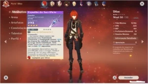 Conta Genshin impact Diluc, barbara C4, beidou [Rank 26]