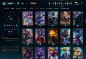 Bronze 2 com TODOS os Champs e 280 Skins ( Nivel 596 ) - League of Legends LOL