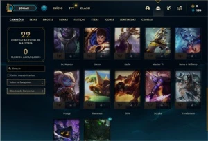 Conta ouro 4 com 27 Champs e 1 Skin - League of Legends LOL