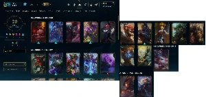 Conta de lol upada a mão ouro 4 nivel 94, 20 skins e + - League of Legends