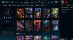 Conta Diamante, Lvl 194, 45 Skins, 105 Champs, Mmr Bom... - League of Legends LOL