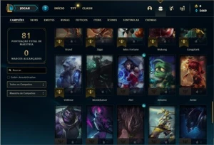 Conta diamante 2 com 56 Champs e 15 Skins + 4 Fragmentos - League of Legends LOL