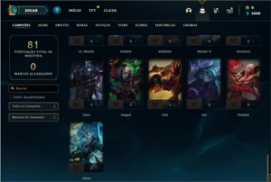 Conta diamante 2 com 56 Champs e 15 Skins + 4 Fragmentos - League of Legends LOL