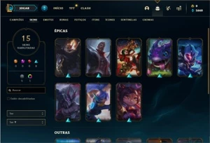 Conta diamante 2 com 56 Champs e 15 Skins + 4 Fragmentos - League of Legends LOL