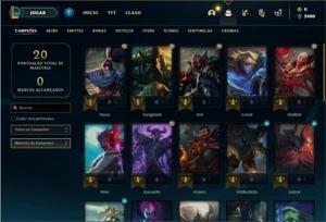Conta ouro 2 com 31 Champs e 2 Skins + 14 Fragmentos de Skin - League of Legends LOL