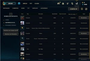 Conta ouro 2 com 31 Champs e 2 Skins + 14 Fragmentos de Skin - League of Legends LOL