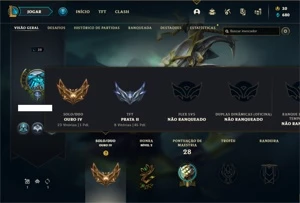 Conta ouro 4 com 26 Champs e 3 Skins + 2 Fragmentos - League of Legends LOL