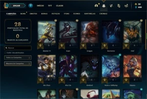 Conta ouro 4 com 26 Champs e 3 Skins + 2 Fragmentos - League of Legends LOL