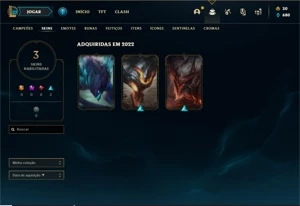 Conta ouro 4 com 26 Champs e 3 Skins + 2 Fragmentos - League of Legends LOL