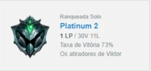 Conta LoL Rank Platina 2  MMR de D3/D2.Sem e-mail confirmado - League of Legends