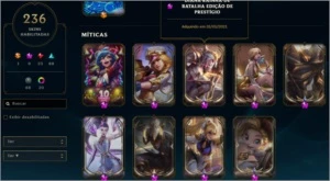 Conta com 9 miticas e 104 pontos prestigios! - League of Legends LOL