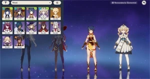 AR35 - Yelan com Aqua Simulacra + Mona com Oração Perdida - Genshin Impact