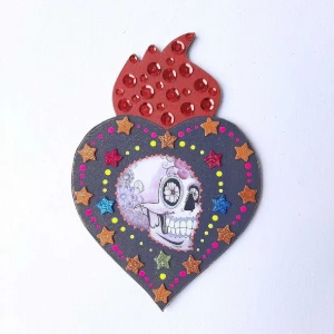 Enfeite de Parede Caveira Colorida 2 - Artesanato e Personalizados